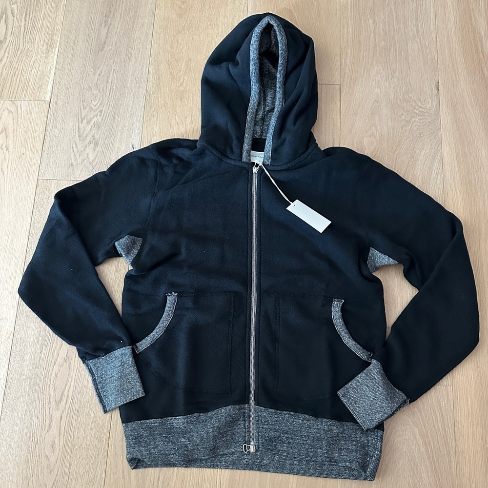 Wings + Horns black gray Zip Up Hoodie Size XL